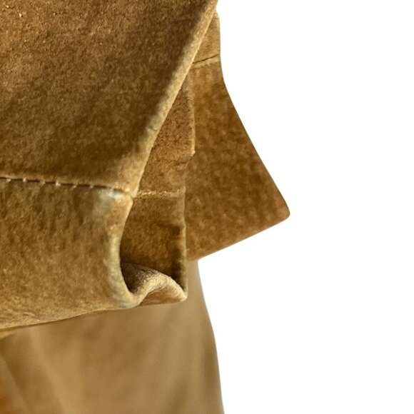 Bernardo Camel Brown Suede Trench Coat S Barn Oversized Washable Western Boho - Picture 10 of 14